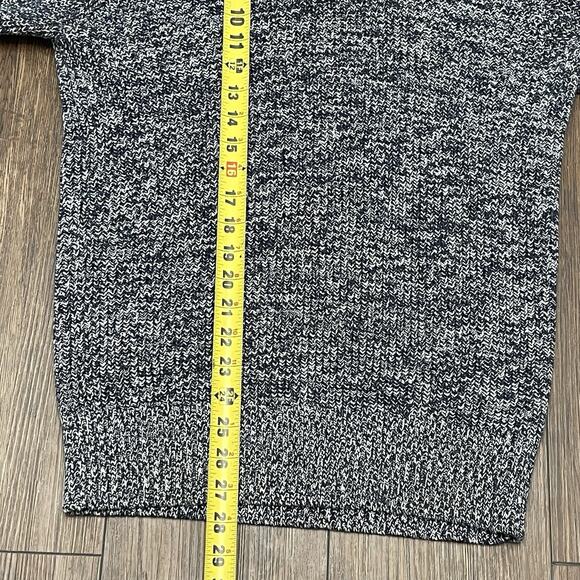 H&M L.O.G.G. Men’s Shawl Collar Knit Sweater Navy White Cotton Size Small - Picture 3 of 9